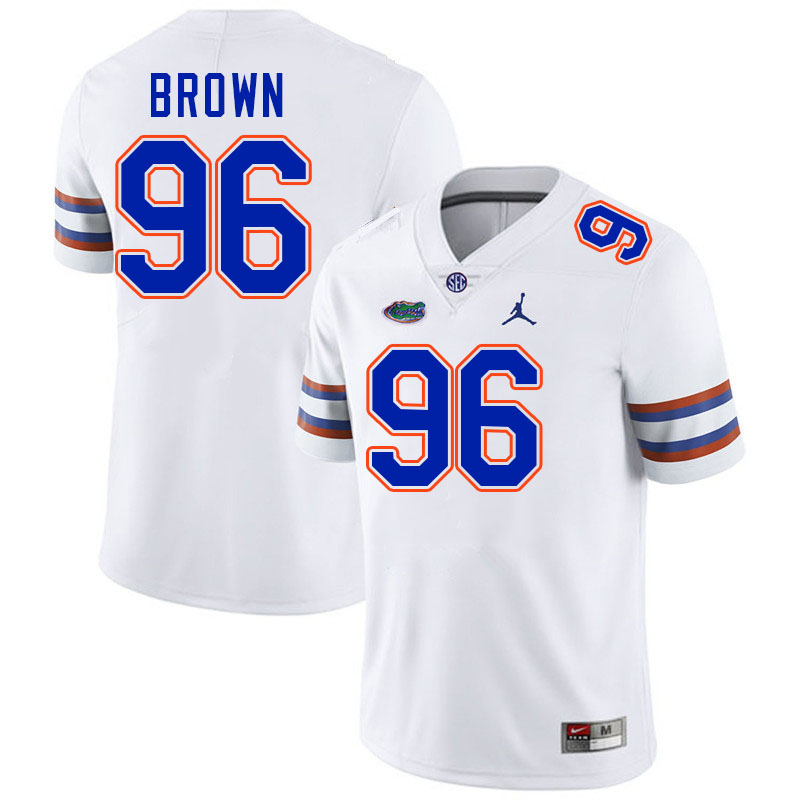Florida Gators #96 Tarvorise Brown College Football Jerseys Stitched-White